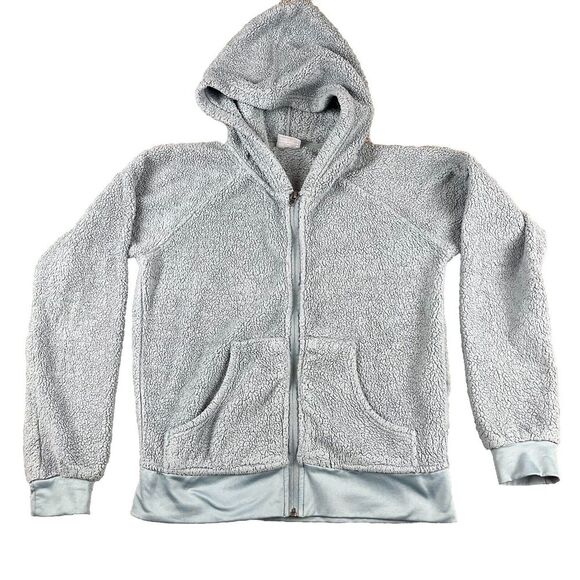 Columbia Teddy Full Zip Up Hoodie Jacket‎ Silver Gray Women's Size Medium Fleece - Picture 1 of 16
